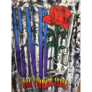 Vintage 1993 Guns N Roses Use Your Illusion Liquid Blue Tie Dye Shirt XL Mens